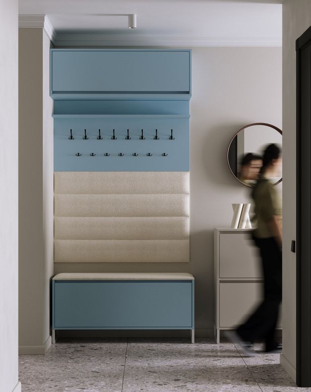 Duży wieszak z panelami i szafka na buty ODIS SBD2 W5P