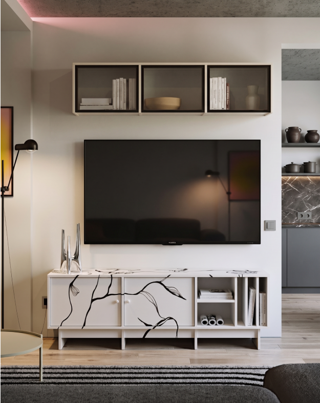Szafka RTV na winyle w stylu JAPANDI KABE KTV2W