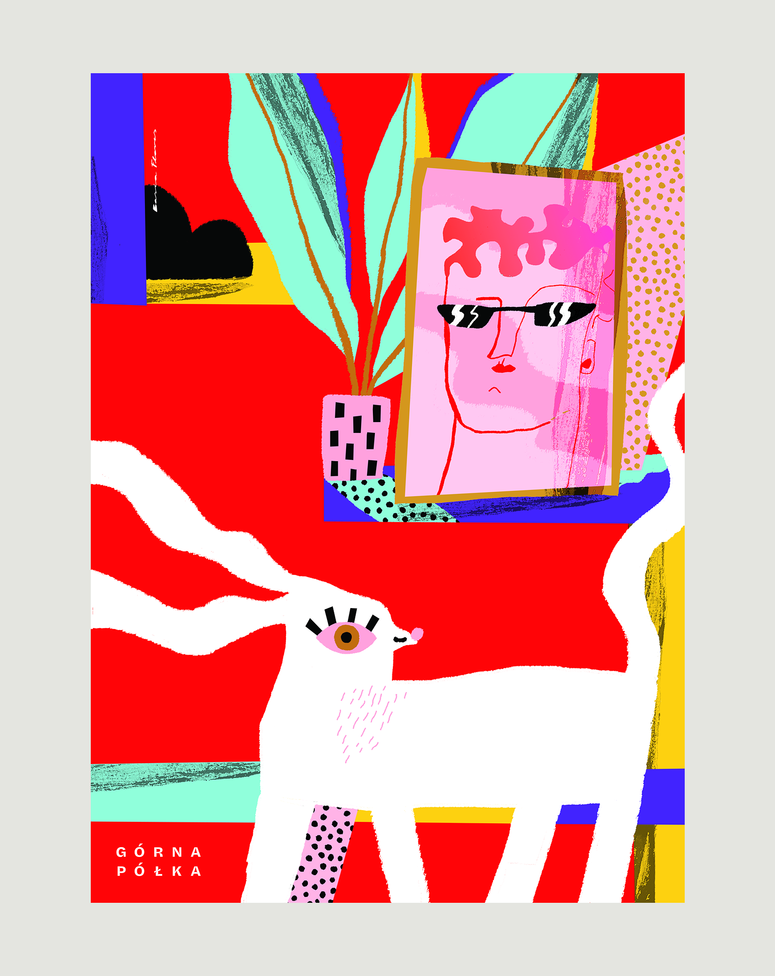 Plakat Basia Flores "Kot-o-koza" A3