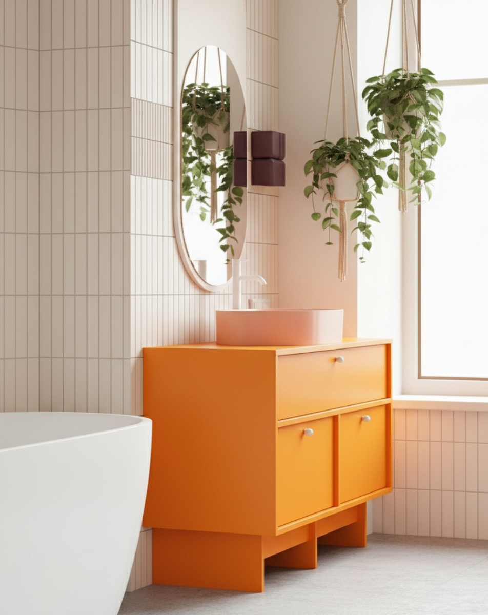 OUTLET Szafka z umywalką OMNIRES w stylu JAPANDI KABE KU01