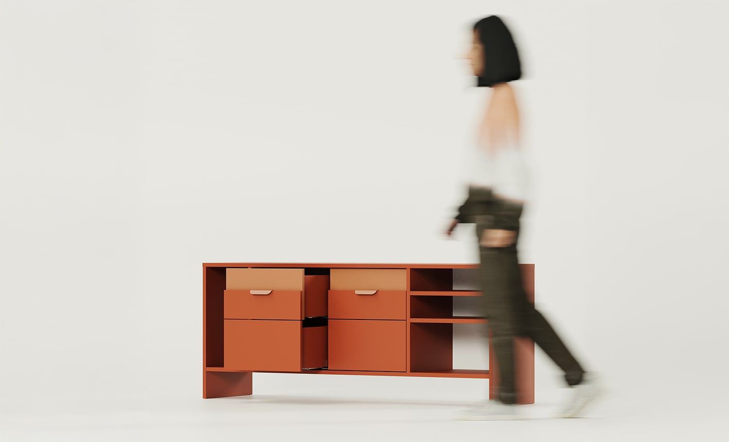 Sideboard komoda LAYERS LAY56
Kolor: Ognista Terakota
Kolor drugiej warstwy frontu: Głębia Sahary
Uchwyt: Uchwyt LAYERS 110 Ognista Terakota