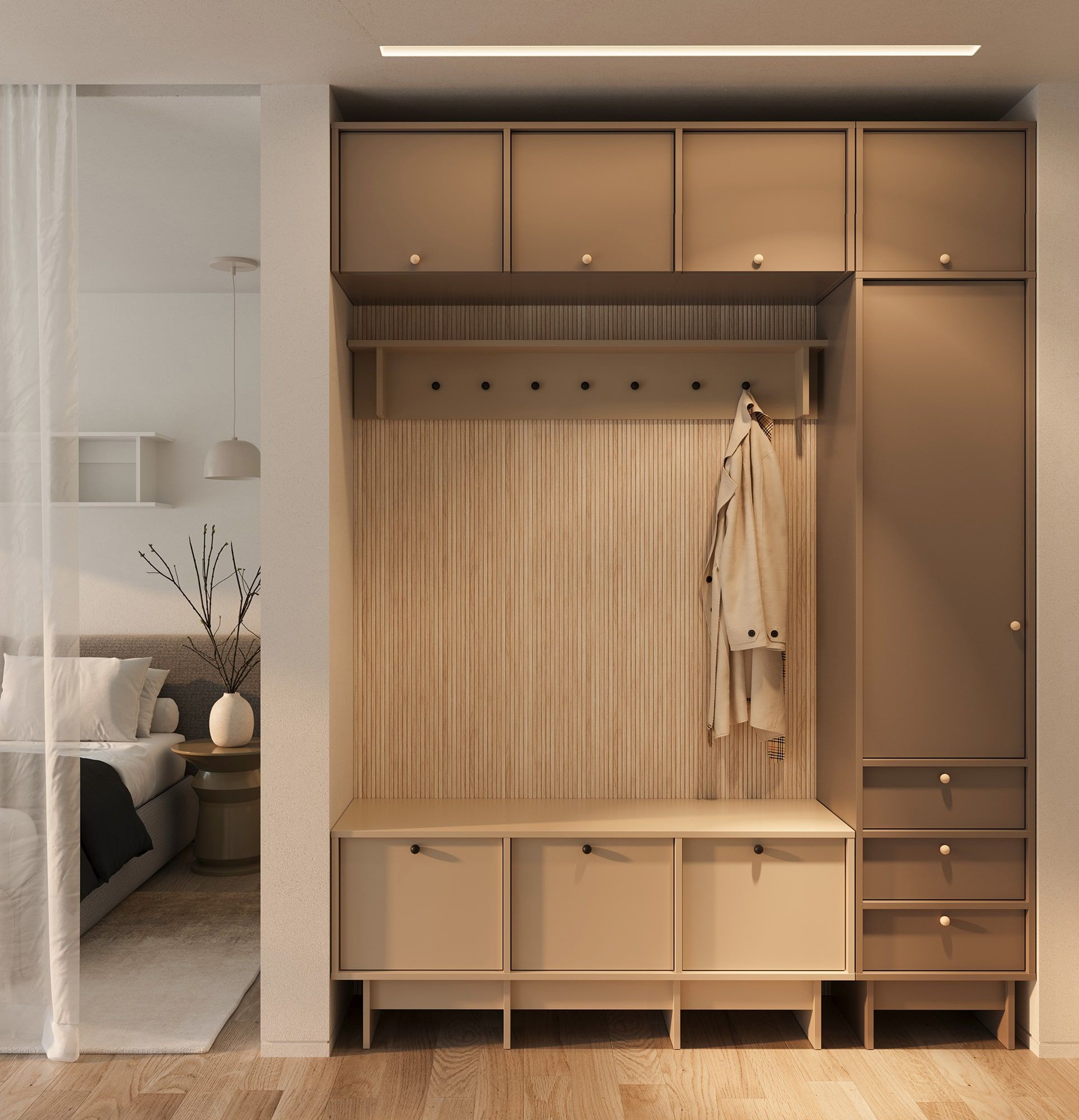 Słupek KABE SK03 w stylu JAPANDI
Kolor: Kawowy Brąz
Uchwyt: Uchwyt Kula Drewniana KD