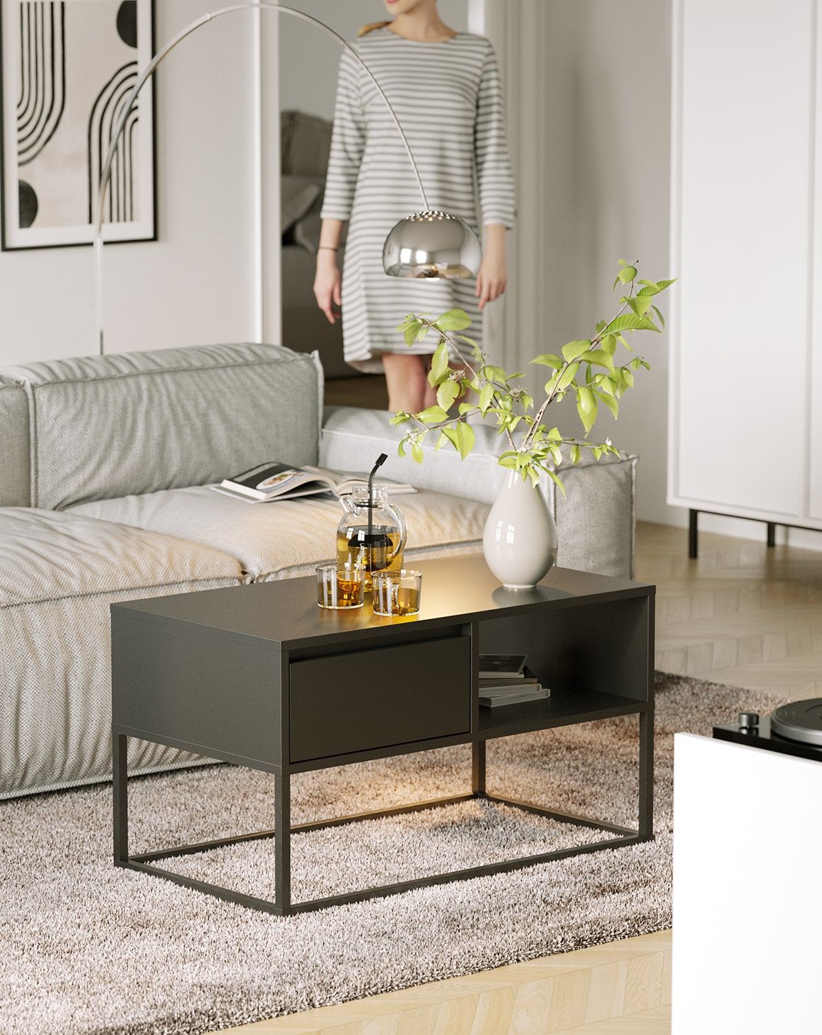 Stolik kawowy BJORN SD1 90CM
Kolor: Czarny Onyx
Kolor nogi: Noga Czarna