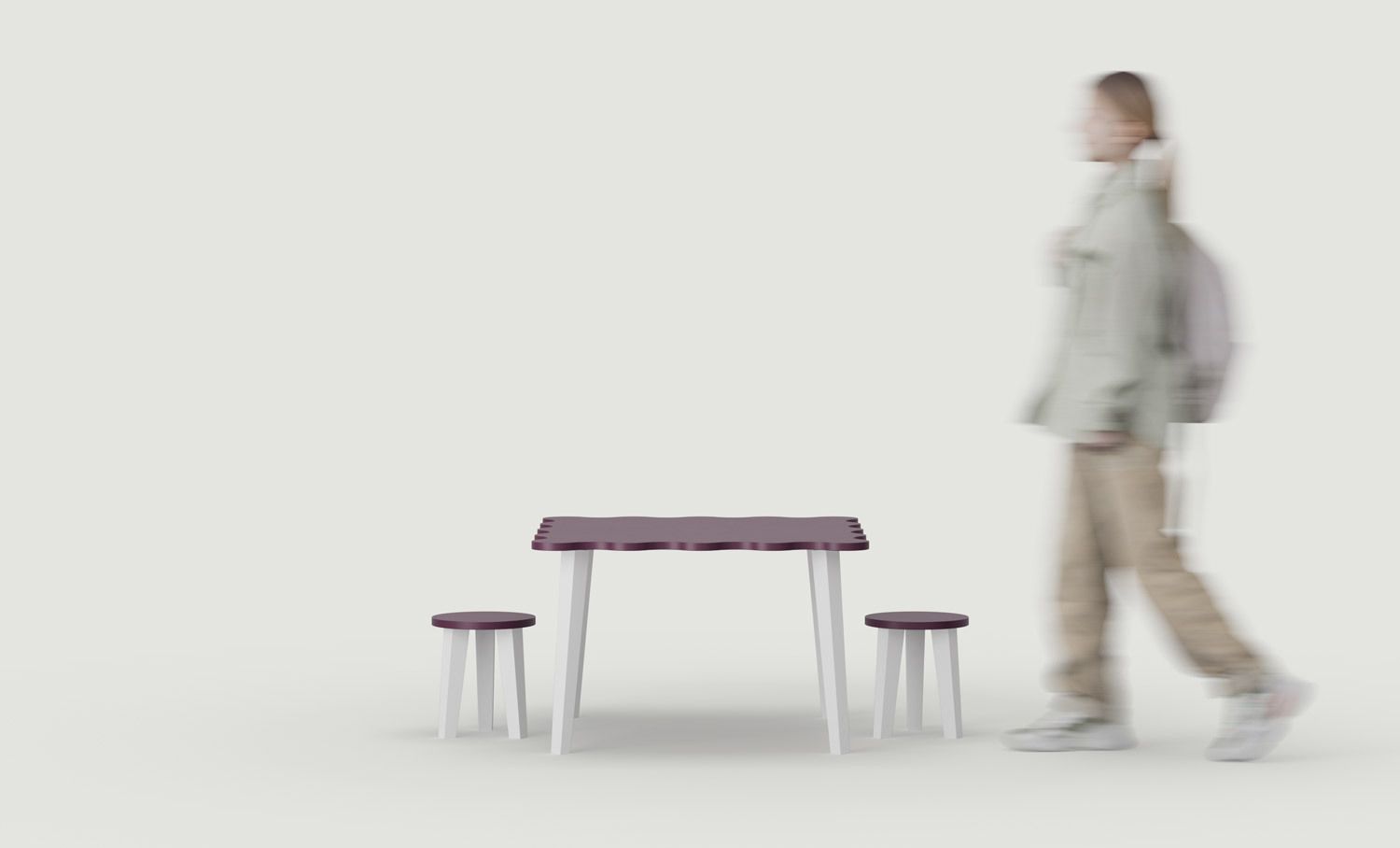 Stolik TOKO z dwoma taboretami STT01