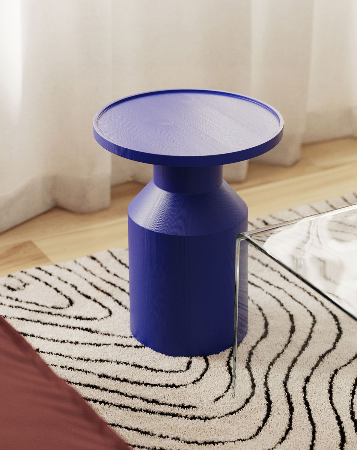 Stolik pomocniczy drewniany FLAT SP2 Kobalt                            