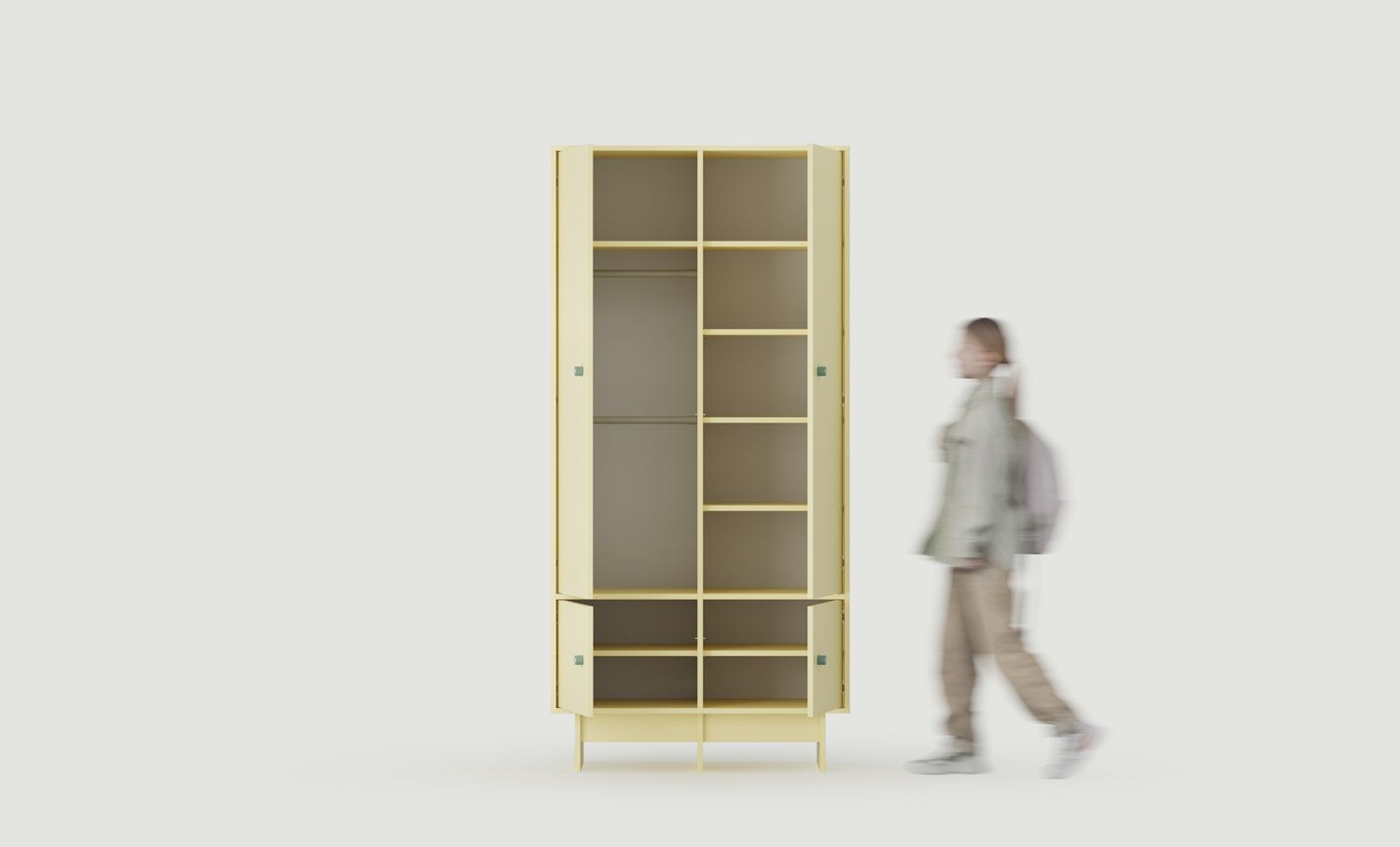 Szafa głęboka KABE KIDS SZK06K z drążkiem w stylu JAPANDI