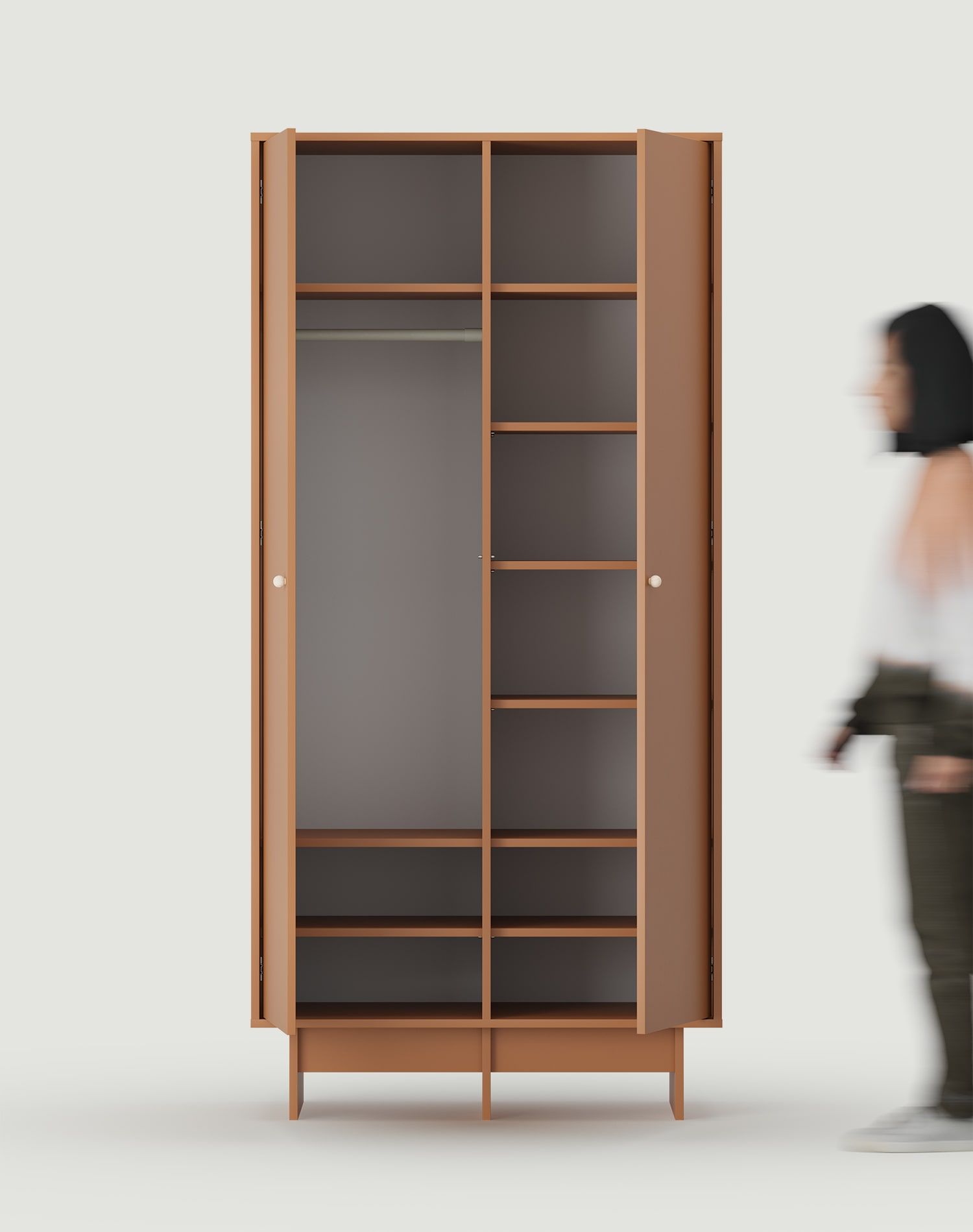 Szafa głęboka z drążkiem w stylu JAPANDI KABE SZK05