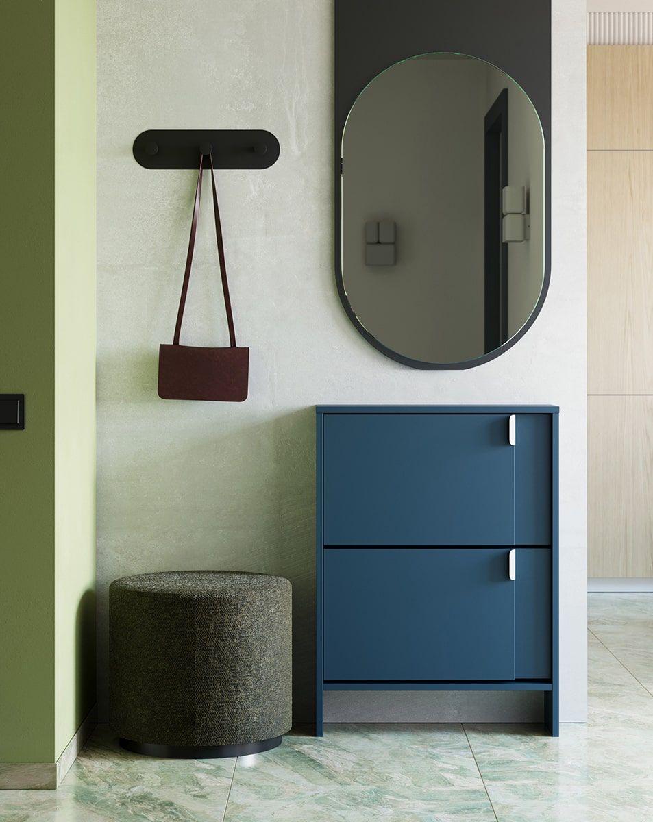 Szafka na buty klapowa LAYERS LAY32
Kolor: Nocna Żegluga
Kolor drugiej warstwy frontu: Nocna Żegluga
Uchwyt: Uchwyt LAYERS 110 Porcelanowa Biel