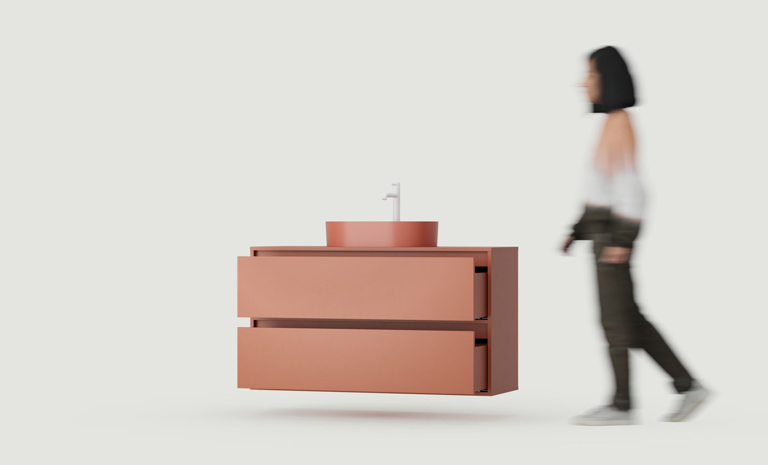 Szafka ODIS z umywalką OMNIRES wisząca WOU02
Kolor: Ognista Terakota
Umywalka: OVO M+ Terracotta OMNIRES
Bateria: Wysoka Y Biały Mat OMNIRES
Blat: Bez Blatu