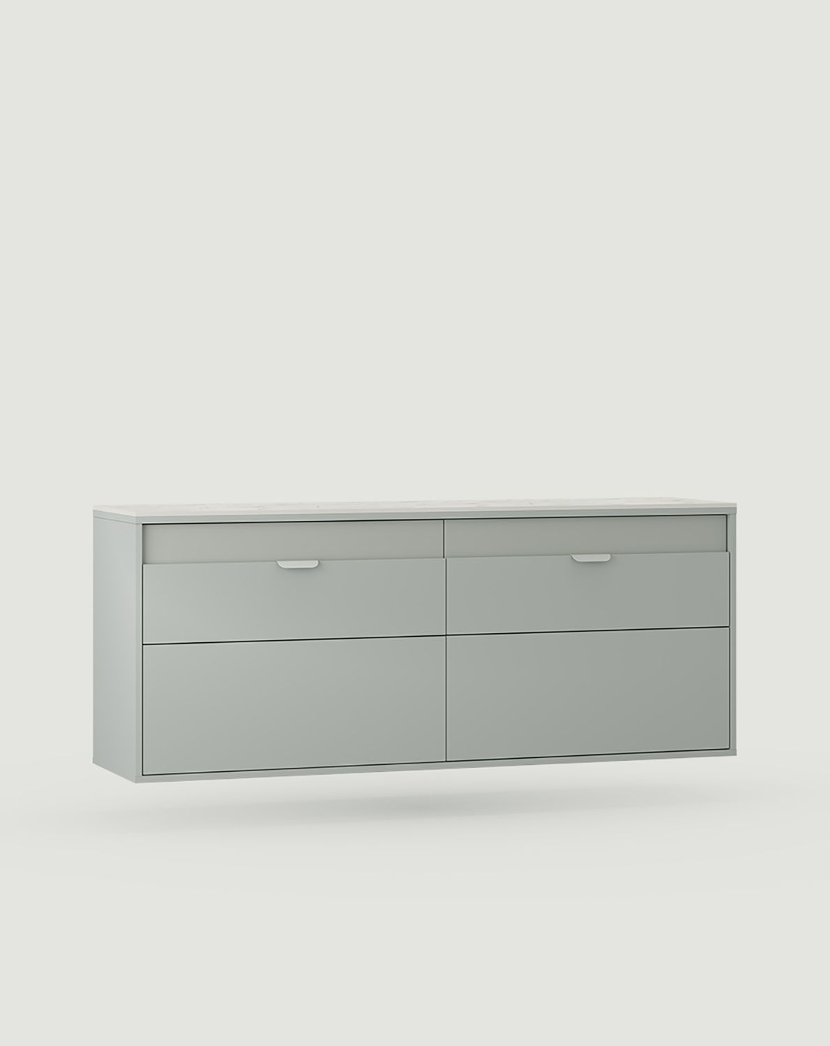 Szafka pod dwie umywalki wisząca z szufladami LAYERS LAY73
Kolor: Mleczna Pistacja
Kolor drugiej warstwy frontu: Mleczna Pistacja
Uchwyt: Uchwyt LAYERS 110 Mleczna Pistacja
Blat: Złoty Marmur Spiek
                            