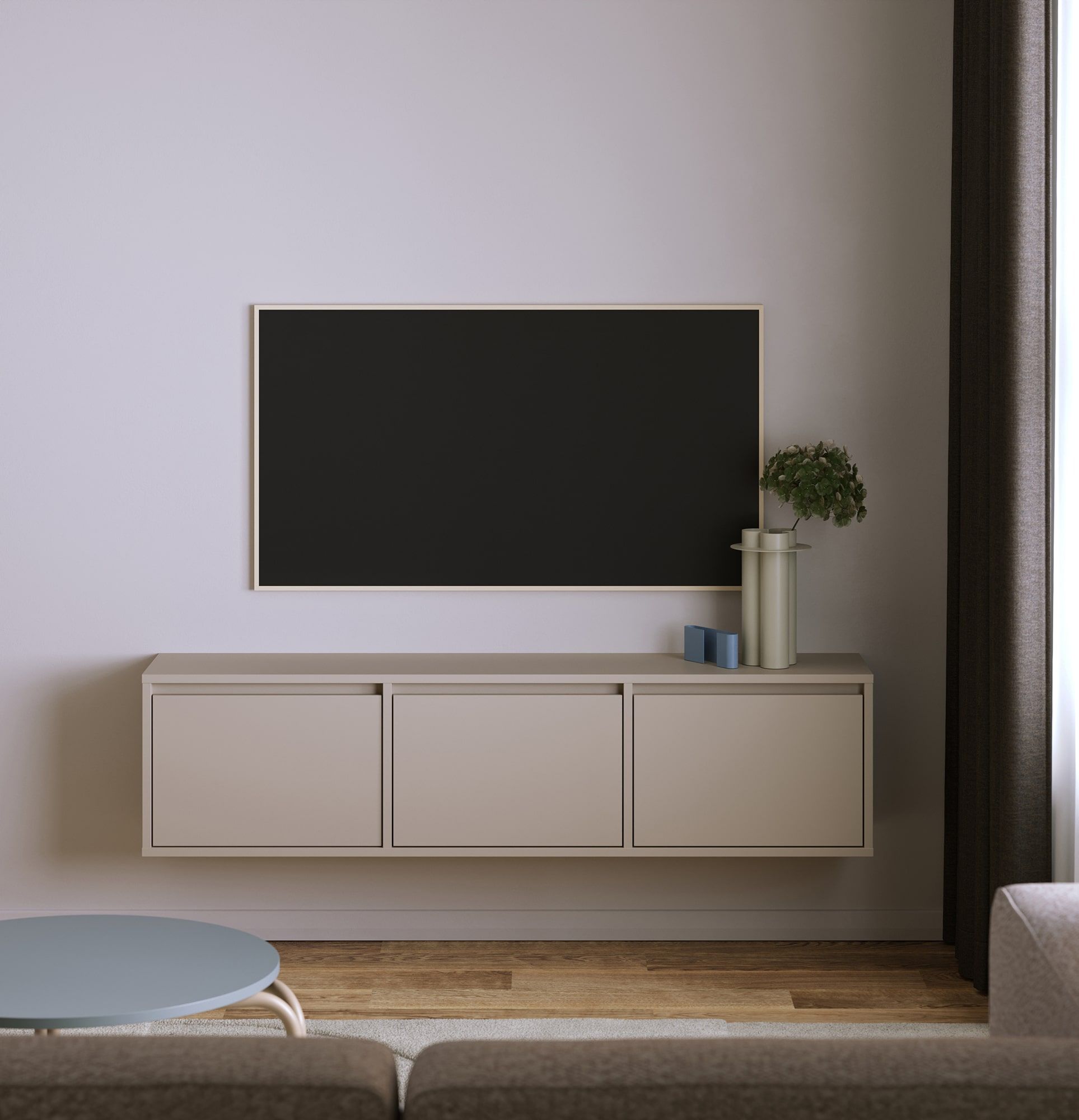 Szafka RTV UBBE WTV4K wisząca
Kolor: Szampański Beż