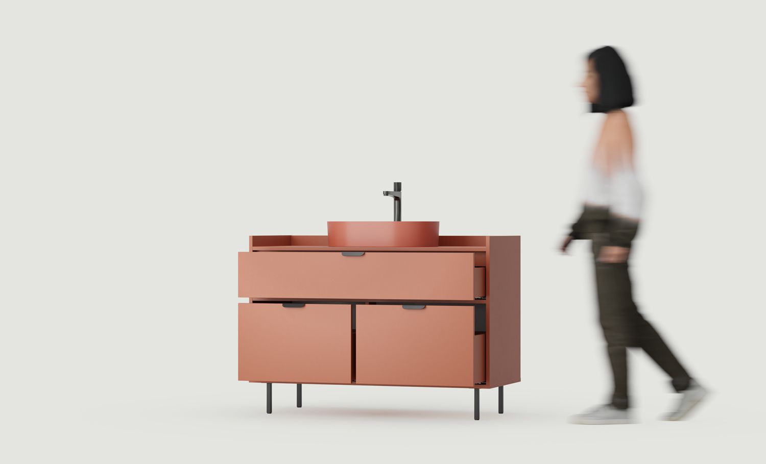 Szafka SIGI z umywalką OMNIRES SU01
Kolor: Ognista Terakota
Noga: Czarna
Uchwyt: Uchwyt LAYERS 110 Czarny
Umywalka: OVO M+ Terracotta OMNIRES
Bateria: Wysoka Y Czarny OMNIRES
